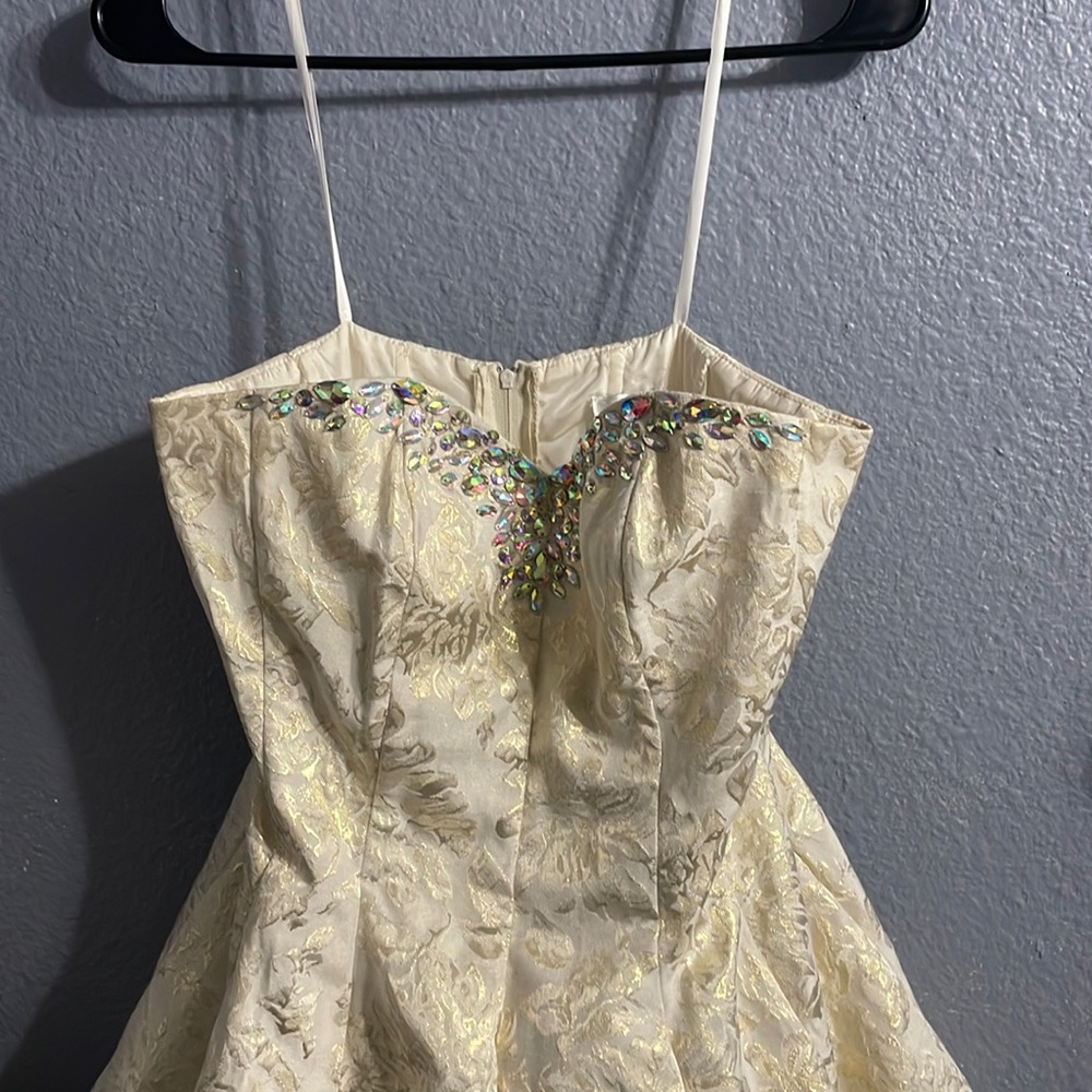 Silver White Prom Dress